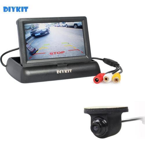 DIYKIT 4.3 Inch Car Reversing Camera Kit Back Up Car Monitor LCD Display HD Car Rear View Camera for Rear / Front / Side View
