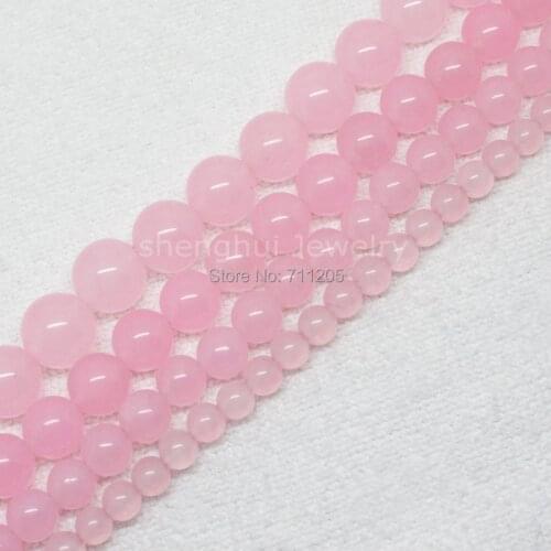 Pretty Pink Jades 4 6 8 10 12 14mm Round Beads15"/38cm ,For Jewelry making , provide mixed wholesale for all items