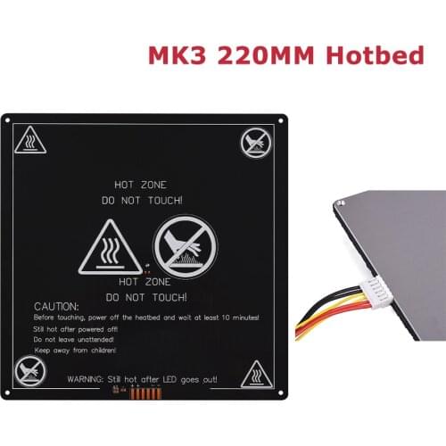 MK3 Heated Bed 220*220*3mm 12V Aluminum Plate Hotbed Hot Plate With Cable 3D Printer Parts Aluminum Heatbed For Reprap Mendel