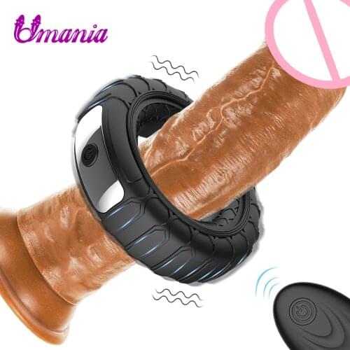 Male Erection Penis Vibrator Cock Ring Sex Toys for Men Wireless Remote 10 Speed Modes Adult Time Delay Chastity Belt