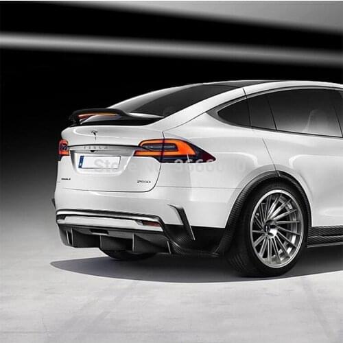 New For Tesla MODEL X 2016 2017 2018 Real Carbon Fiber Material Rear Lip Roof Spoiler Trunk Boot Tail Wing Auto Part Decoration