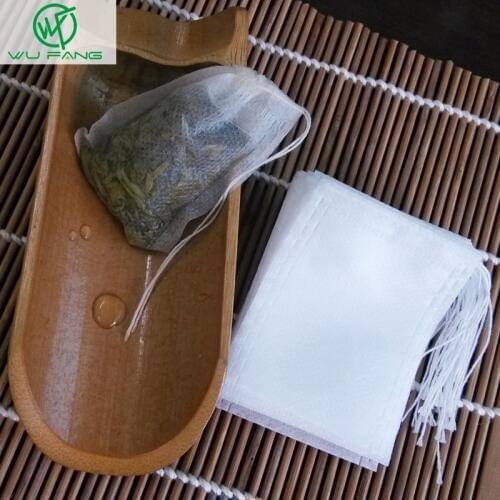 New Teabags 100Pcs/Lot 5.5 x 7CM Empty Tea Bags With String Heal Seal Filter Paper for Herb Loose Tea