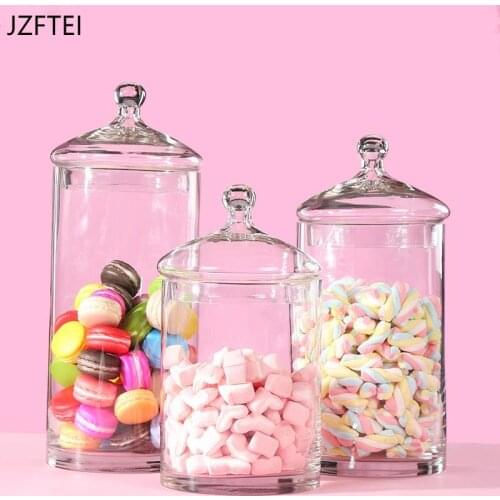 Transparent Glass Containers In The Sweet Bottle With Sealed Lids Bottle Dessert Table Decoration Minimalist Household Storage