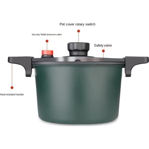 Upgraded Version Micro Pressure Cooker Quick Stewing Safe Non Stick Pot 6L Large Capacity Stew Pot Gas Stove Cooker Pressure