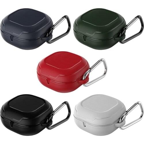 Shockproof Dust-proof Full Protective Cover Skin with Carabiner Silicone Case Shell for -SAMSUNG -Galaxy Buds Pro/Live Earphone