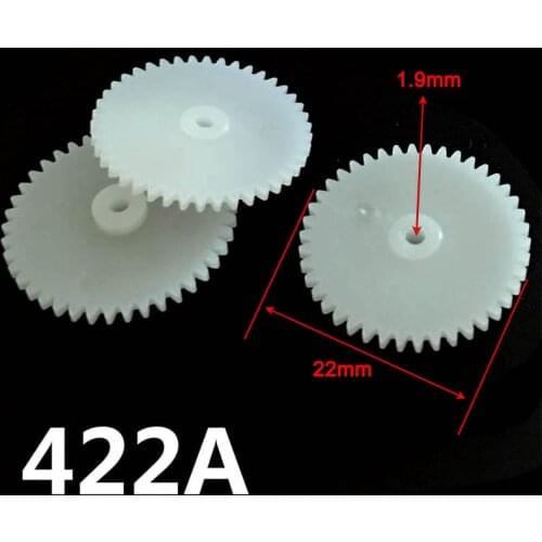 0.5M 42 Teeth 22mm White Gear Hole= 2mm / 2.5mm/ 3mm Shaft Tight Pom Plastic Pinion Toy Model Parts 422A 422.5A 423A