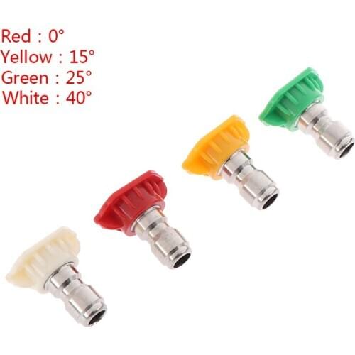 1/4" Stainless Steel 4000 Psi Quick Connect High Pressure Spray Tip 0 15 25 40 65 Degree Nozzle 4.0 Orifice Size