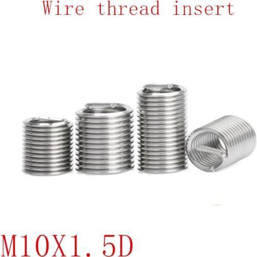 20Pcs M10*1.5D Stainless Steel Coiled Wire Helical Screw Thread Inserts M10 Screw Bushing self tapping thread repair tool