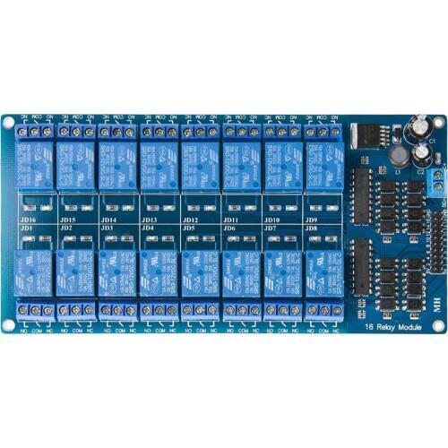 12V 16 Channel Relay Module Board with Optocoupler Protection LM2576 Power PIC AVR MCU DSP ARM