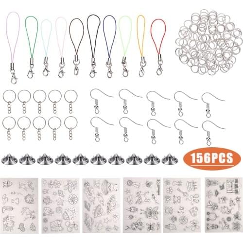 156pcs Heat Shrink Plastic Sheet Kit Shrinky Paper Hole Punch Keychains Keyring DIY Arts Craft Accessories