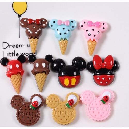 20pcs Kawaii Cute Resin Mixed Min Mouse Cake Flat Back Cabochons Scrapbooking DIY Jewelry Craft Decoration Accessories
