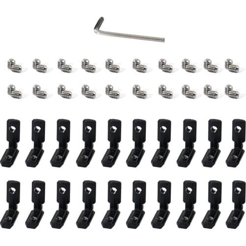 5/10/20PCS Black European Standard T Slot L-Shape 1515/2020/3030/4040 Aluminum Profile Interior Corner Connector Joint Bracket