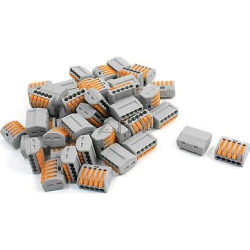 50 Pcs 0.08-2.5mm2 0.08-4.0mm2 5Cond Cable Connect Lever Terminal Block