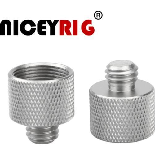 NICEYRIG Microphone Bracket Screw Conversion 3/8" to 5/8" Receiver Thread Adapter Camera Photography Accessory(Pack of 2 Pieces)