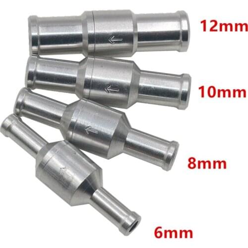 Aluminum Alloy Car Check Valve Fuel 6MM 8MM 10MM 12MM Non Return Petrol Fuel Check Valves for Auto Truck Motorcycle Boat