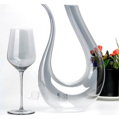 Artwork 160-1500Ml Greyish Black Electroplated Red Wine Glass Creative Crystal Glass Wine Set Goblet Wine Decanter Champagne Cup