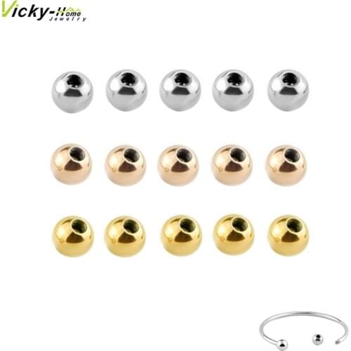 Stainless Steel Screw Ball Beads for Women Starter Bracelet Bangle DIY Jewelry Fit Charm Beads drop shipping