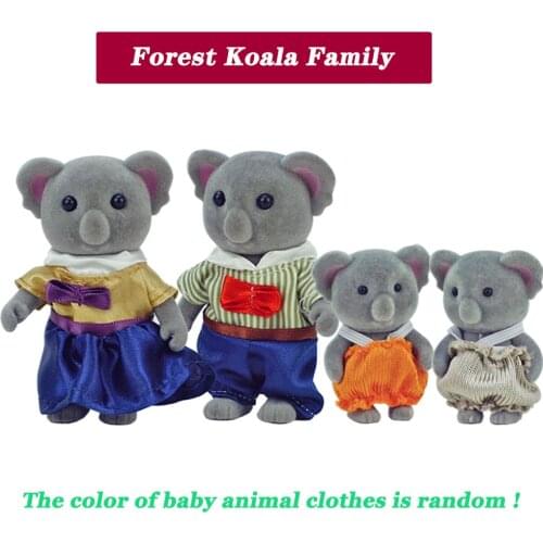 Children Toys 1/12 DollHouse Accessorie Forest Animal Home Miniature Dolls 3 Inch Forest Koala Family Collectible Toys For Girls