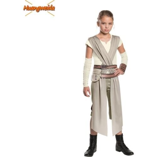 Movie Star Wars Rey Costumes Kids Halloween Costumes for Kids Rey Dress Kids Costume Dresses Girls Rey Cosplay Anime