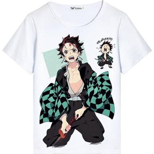 Demon Slayer Kimetsu No Yaiba T Shirt Women Kawaii Japanese Anime Tanjirou Kamado Graphic Tees Harajuku Cartoon Tshirt Female