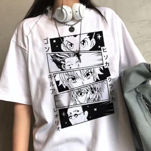 Hunter X Hunter Harajuku Ullzang T-shirt Ladies Korean T-shirt 90s Graphic Cute Aesthetic T-shirt Fun Kawaii Top Tee Girl