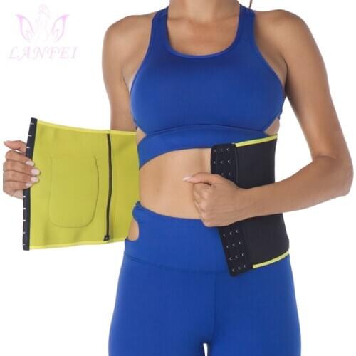 LANFEI Waist Trainer Corset with Pocket Women Belly Reducing Body Shaper Girdles Weight Loss Neoprene Sauna Sweat Slimming Belt