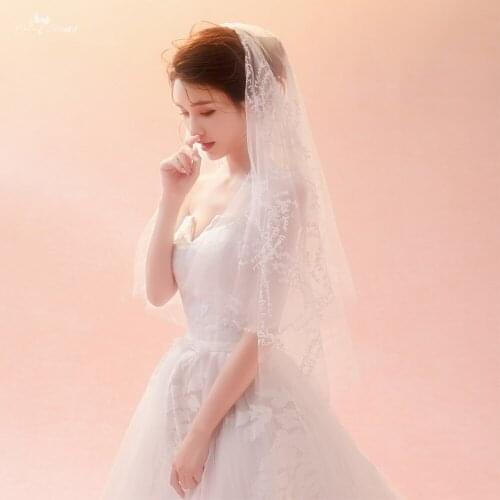 LZP376 Ivory Wedding Veil 1.5 Meters Two Layer Tulle Bridal Veil Blusher Veil Veu De Noiva