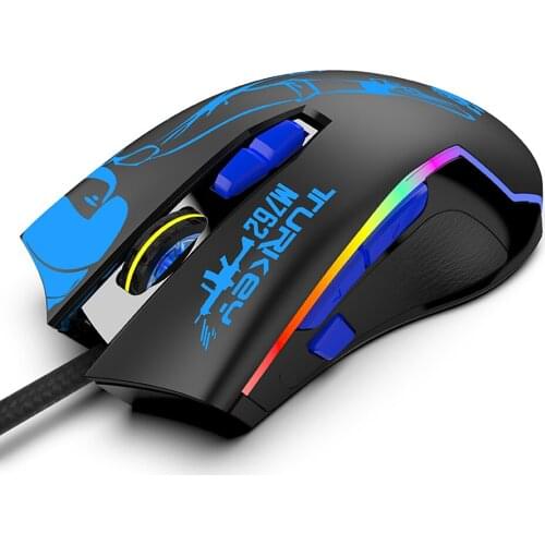 Wired Gaming Mouse RGB Ergonomic Mouse 8 Programmable Buttons 800/1200/1600/2400/4800/6400DPI/ RGB Light/ Mouse gaming