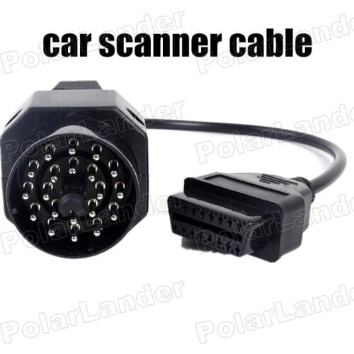 Newest 1 pc OBD2 round diagnostic tool 20 pin to 16 pin adapter cable fit for B-MW E36 E39 X5 Z3 car scanner cable