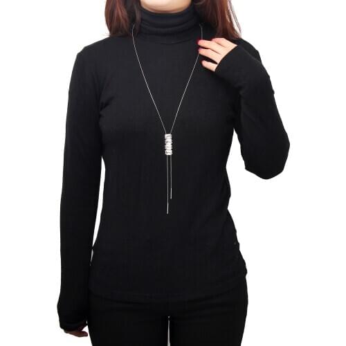 Fine Necklace Pendant Ladies Rhinestone Fashion Jewelry New Luxury Shiny Sweater Chain Accessories CORUIXI H089755