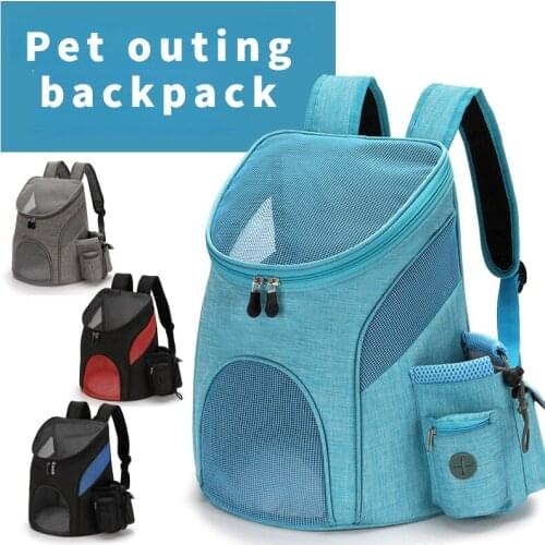 Dog Portable Backpack Outdoor Dog Breathable Bag Mesh Foldable Large Capacity Cat Carrying Bag Portable Travel Pet Carrier