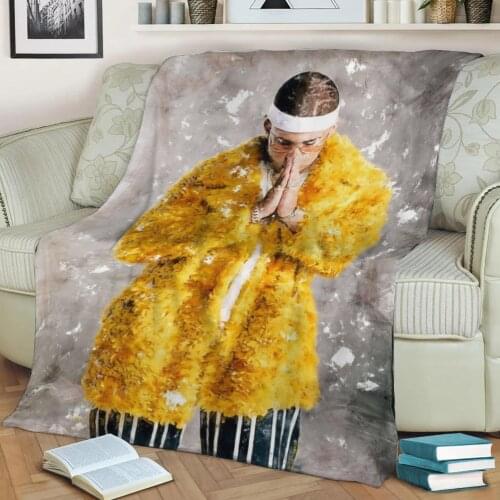 Bad Bunny 41 3D Print Plush Blanket Throw On Sofa Home Decor Soft Warmth Washable Nap Blanket Dropshipping