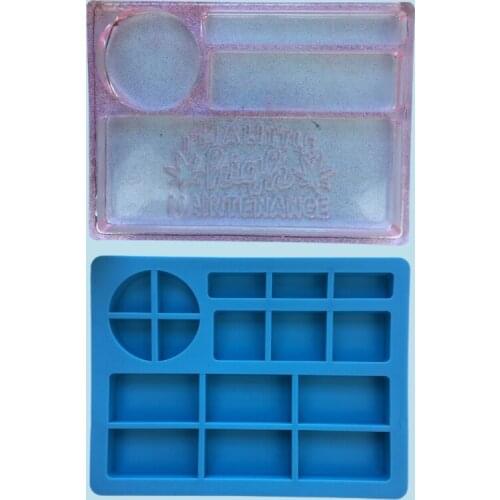 DIY Crafts Storage Container Epoxy Resin Mold Letters Makeup Tray Silicone Mould F3MF