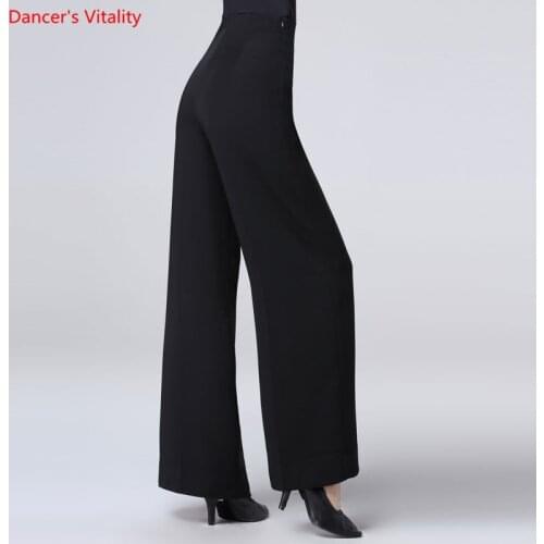 Professional Women Ballroom Dance Pants 2018 New Adult High Waist Wide-leg Trousers Waltz Latin Square Dance Practice Costumes