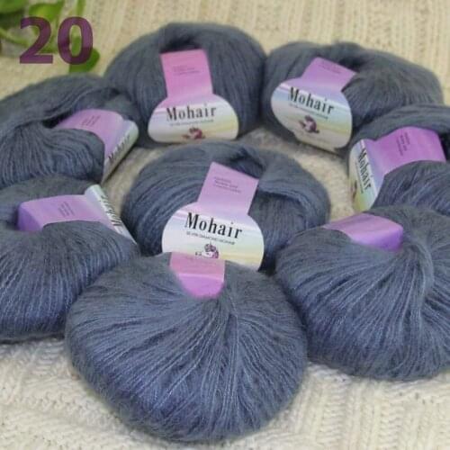 Sale New 8BallsX25g Luxury Soft Mohair Warm Wrap Shawl Hand Knit Crochet Yarn Smoke 291-20-8