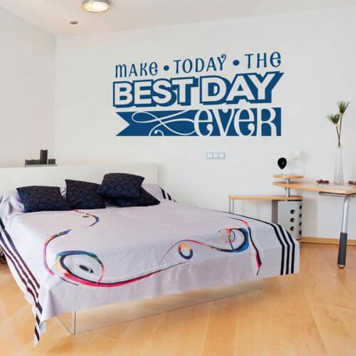 Removable Text Wall Stickers Make Today The Best Day Ever Wall Art Decals Kids Bedroom Living Room Hot Sale Decal Mural ZA709