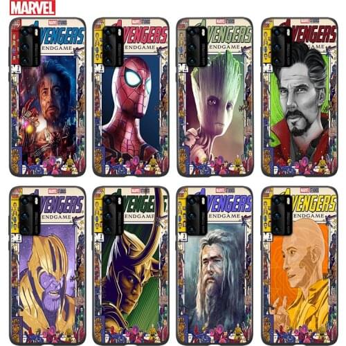Silicone Cover Marvel superhero poster For Huawei P 50 P40 P30 P20 P10 P9 P8 Pro Plus Lite E mini 2017 2019 Phone Case