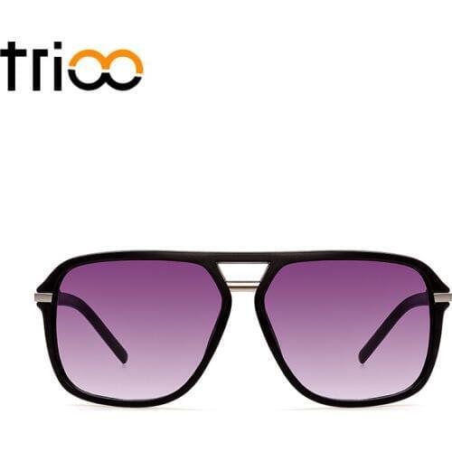 TRIOO Matte Black Sunglasses Men Pilot Style Gradient Shades Vintage Cool Sun Glasses For Men Cool UV400 Protection Oculos
