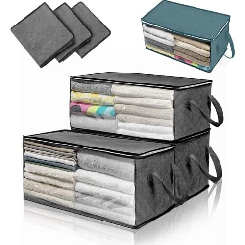 Quilt Storage Bags,Non-Woven Clothes Storage Boxes With Lids, Closet Storage Bags,Moisture-Proof And Dust-Proof Storage Bags