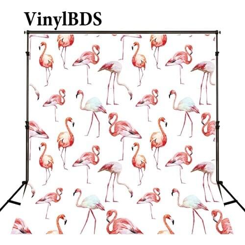 VinylBDS 8x8ft Newborn Backdrop Animals Backdrop Natural Wedding Flamingos Digital Painting Background for Photography Studio