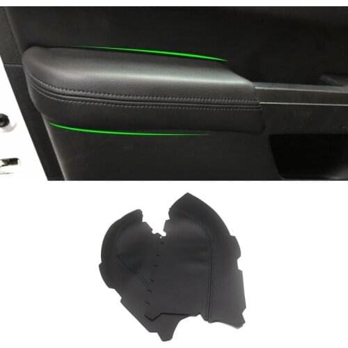 Interior Parts Black For Honda Pilot 2009 2010 2011 2012 2013 2pcs Microfiber Leather Front Door Panels Armrest Covers Trim