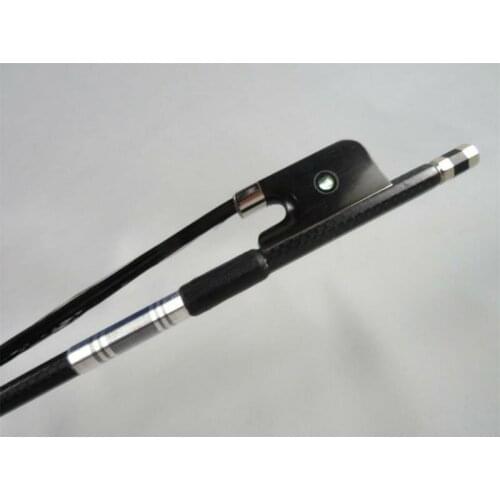1Pc Strong plaid Carbon fiber viola bow good balance natural black Horsehair ebony frog nickel silver parts fittings