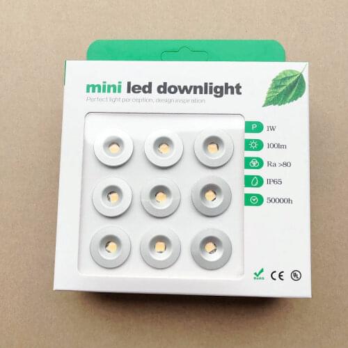 1W 12V Mini LED Downlight Dimmable Spotlight IP65 Stair Cabinet Light Black White Silver Shell Spot Light Ceiling Downlight