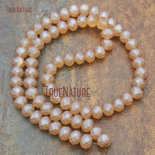 20Strand Matte Faceted Rondelle Beads Loose Beads Champagne Glass Crystal Loose Beads For Sale 6x8mm BE13712