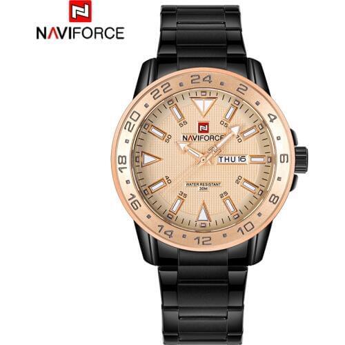2018 New Arrival NAVIFORCE Brand Quartz Watch Men Sport Watchs Stainless Steel Waterproof Wristwatches Auto-Calendar Gift Clock