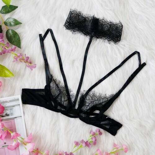 2020 New Floral Lace Sexy Bra Bralette Womens Hollow Out Bras Tie Thin Lingerie Perspective Underwear HB203