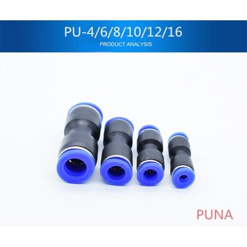 Free shipping 12mm Tube Straight Connector One Touch Pneumatic Push in Fitting PU12