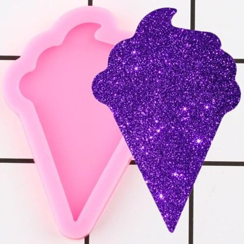 Shiny Ice Cream Silicone Mold Decoration Keychain Jewelry Making Epoxy Resin Molds Polymer Clay Pendant Handmade Charms Mould