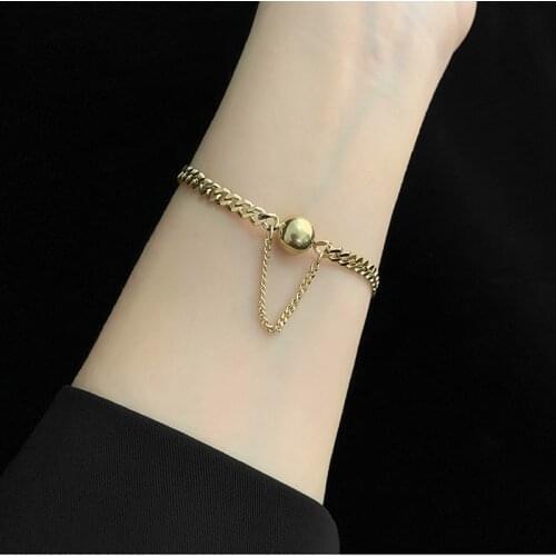 Stainless Steel Gold Round Bead Bracelet Jewelry Bracelet & Bangles For Women