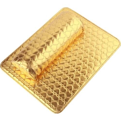 Nail Hand Holder Arm Rest Manicure Hand Cushion Stand for Nail Art Salon Manicure Pillow(Gold)